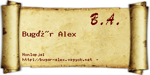 Bugár Alex névjegykártya
