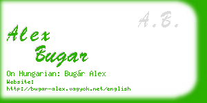 alex bugar business card