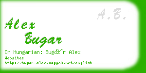 alex bugar business card